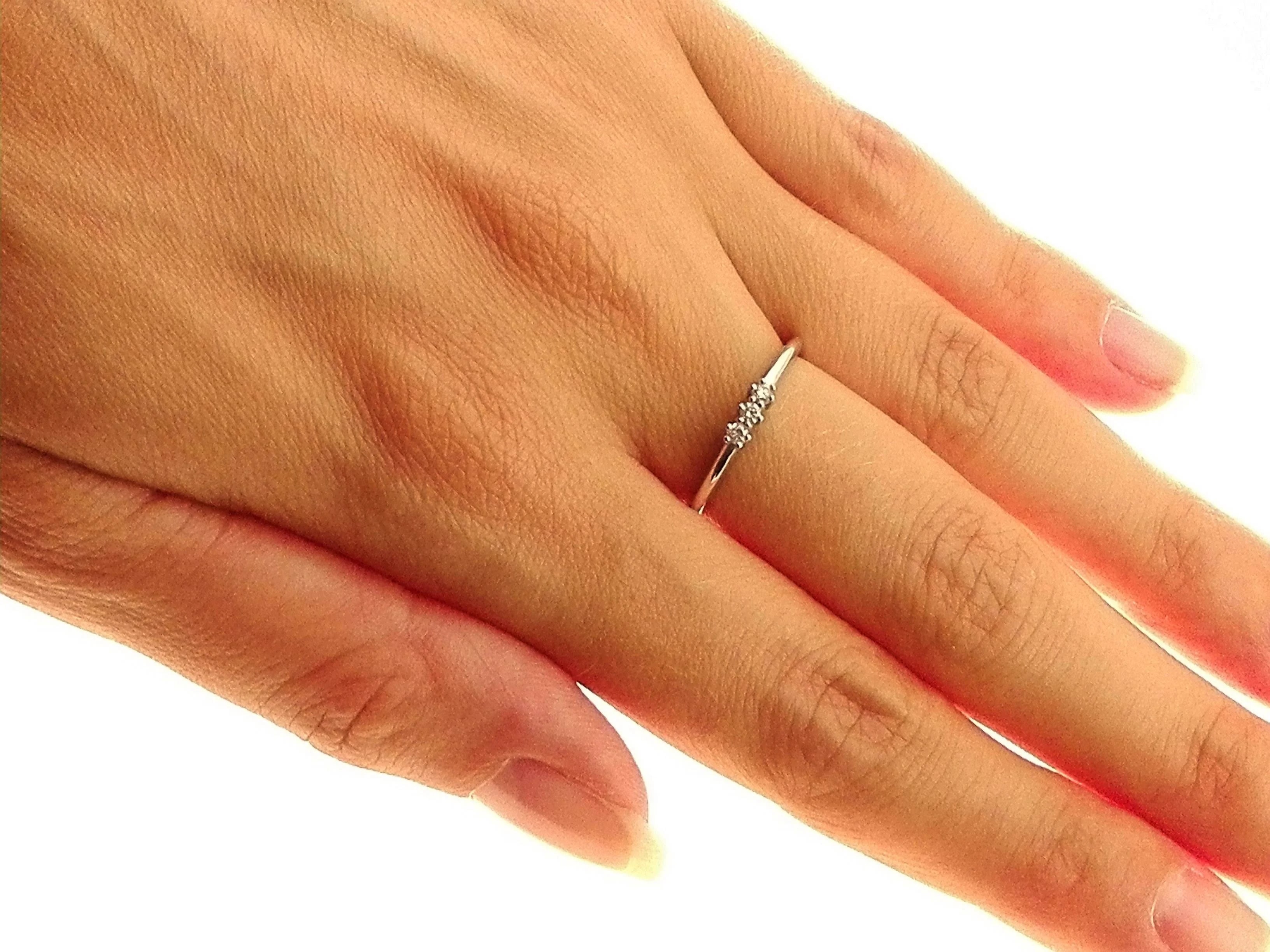 Anello Trilogy Diamanti Donna Oro Bianco 18 KT Carati 750 Gr 1,80 Ct 0,09 H IF - immagine 2