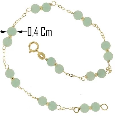 Bracciale Braccialetto Amazonite Donna Oro Giallo 18 Kt Carati Ct 750 - immagine 3
