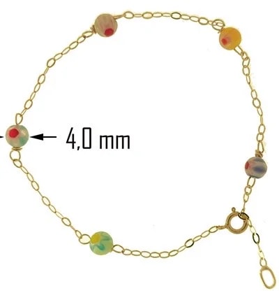 Bracciale Braccialetto Bambina 16,0 Cm Oro Giallo 18 Kt Carati Ct 750 0,75 Gr - immagine 2