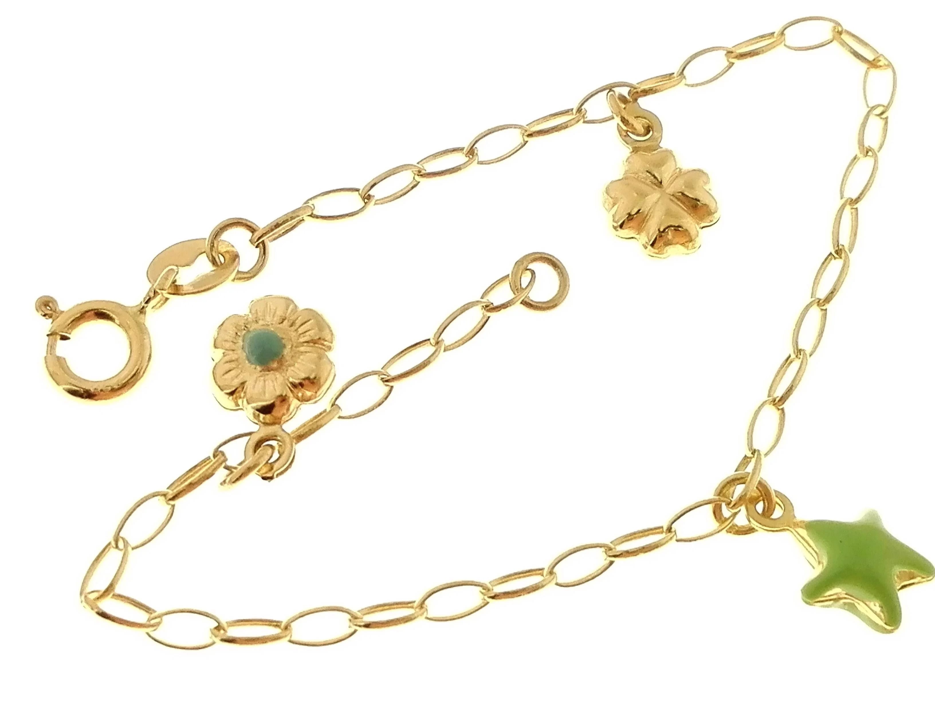 Bracciale Braccialetto Bambina Bimbo 16,0 Cm Oro 18 Kt Carati Ct 750 2,70 Gr