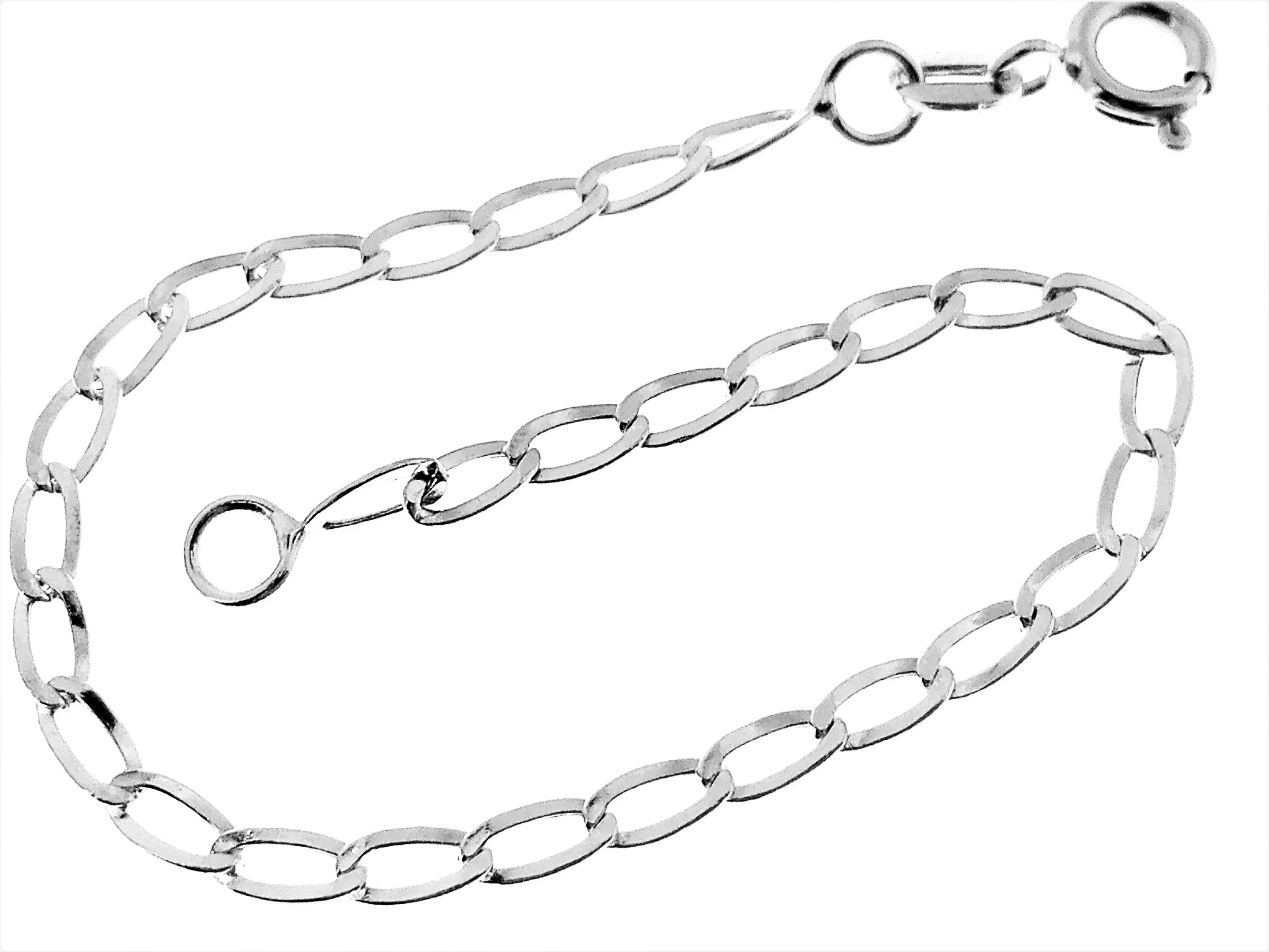 Bracciale Braccialetto Bambino Bimba 14,0 Cm Oro Bianco 18 Kt Carati 750 1,15Gr