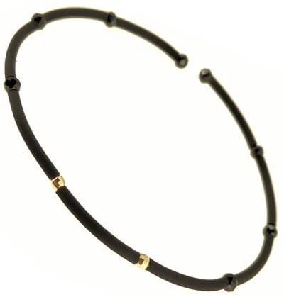 Bracciale Braccialetto Caucciù Uomo Donna Oro Giallo 18 Kt Carati Ct 750