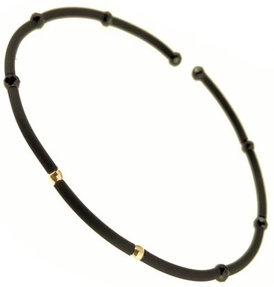 Bracciale Braccialetto Caucciù Uomo Donna Oro Giallo 18 Kt Carati Ct 750