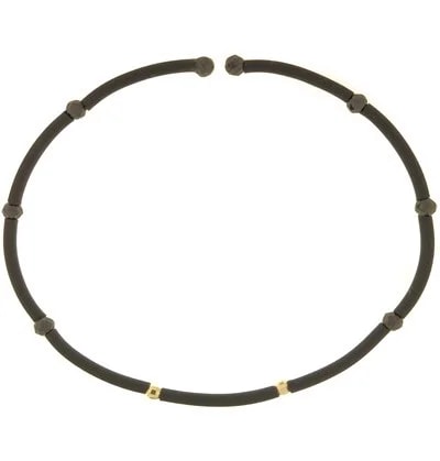Bracciale Braccialetto Caucciù Uomo Donna Oro Giallo 18 Kt Carati Ct 750 - immagine 5