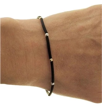 Bracciale Braccialetto Donna Caucciù Semirigido Oro Giallo 18 Kt Carati Ct 750 - immagine 2