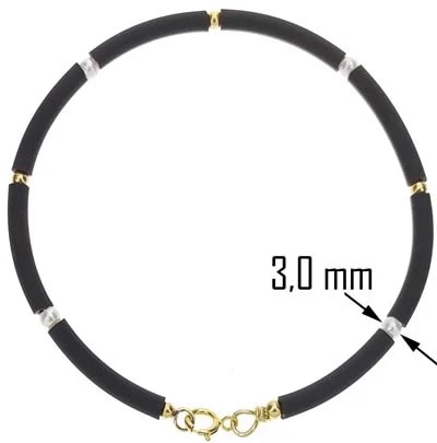 Bracciale Braccialetto Donna Caucciù Semirigido Oro Giallo 18 Kt Carati Ct 750 - immagine 3