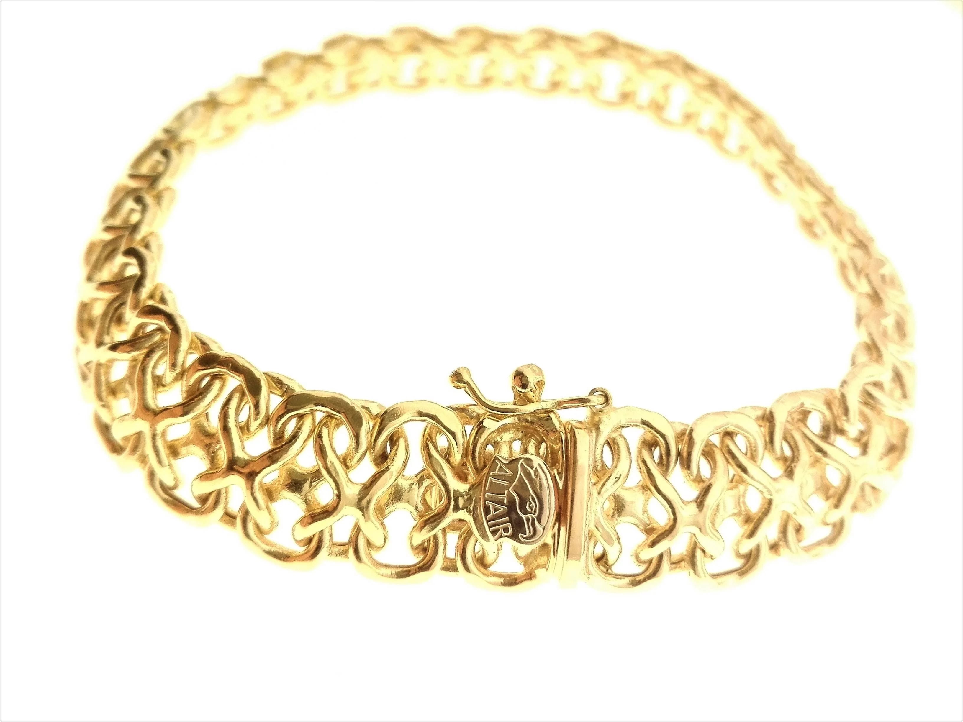 Bracciale Braccialetto Donna Oro Giallo 18 Kt Carati Ct 750 Gr 15,50