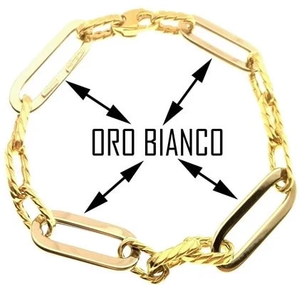 Bracciale Braccialetto Donna Oro Giallo Bianco 18 Kt Carati Ct 750 5,90 Gr - immagine 3