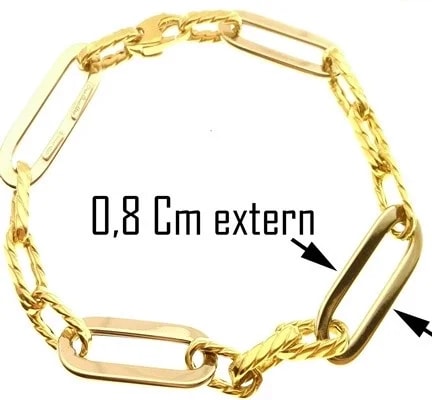 Bracciale Braccialetto Donna Oro Giallo Bianco 18 Kt Carati Ct 750 5,90 Gr - immagine 4