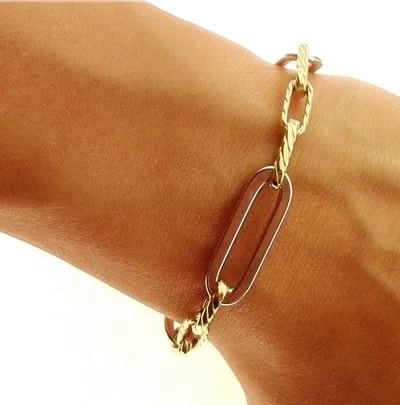 Bracciale Braccialetto Donna Oro Giallo Bianco 18 Kt Carati Ct 750 5,90 Gr - immagine 2