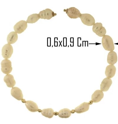 Bracciale Braccialetto Donna Perle Barocche Oro Giallo 18 Kt Carati Ct 750 - immagine 3