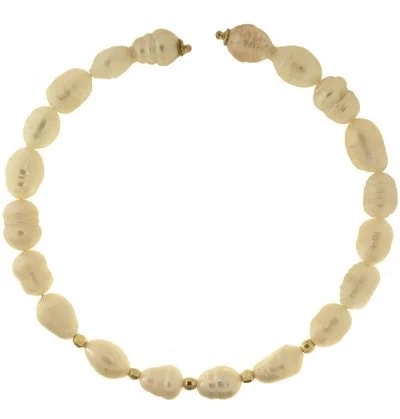 Bracciale Braccialetto Donna Perle Barocche Oro Giallo 18 Kt Carati Ct 750 - immagine 4