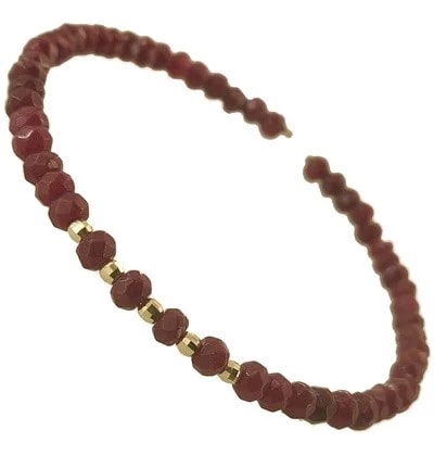Bracciale Braccialetto Donna Rubini Semirigido Oro Giallo 18 Kt Carati Ct 750