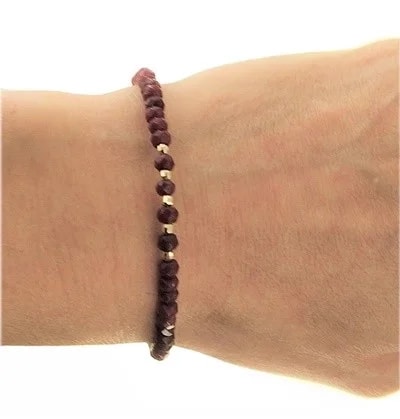 Bracciale Braccialetto Donna Rubini Semirigido Oro Giallo 18 Kt Carati Ct 750 - immagine 2