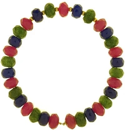 Bracciale Braccialetto Donna Rubini Smeraldi Zaffiri Oro Giallo 18 Kt Carati Ct 750 - immagine 4