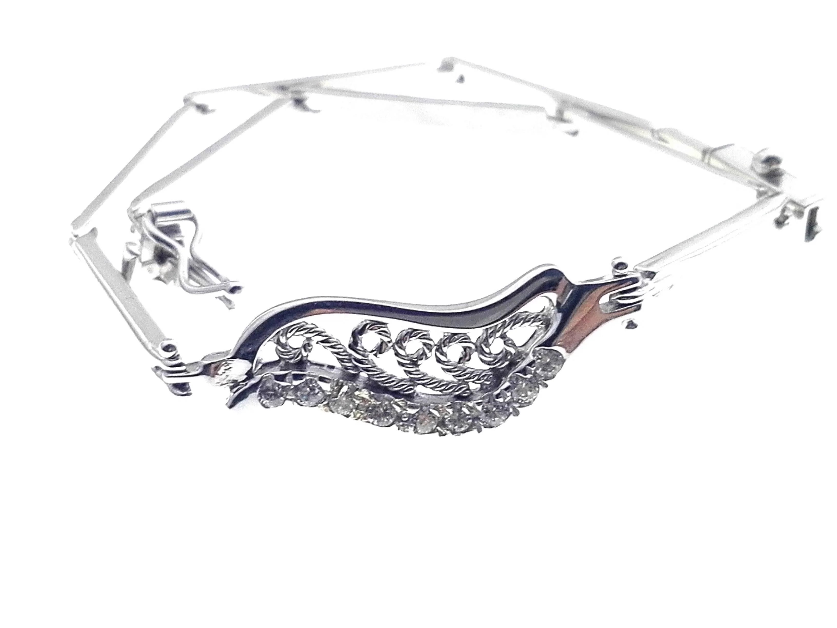 Bracciale Braccialetto Donna Tennis Oro Bianco 18 Kt Carati Ct 750 Gr 5,30 - immagine 4