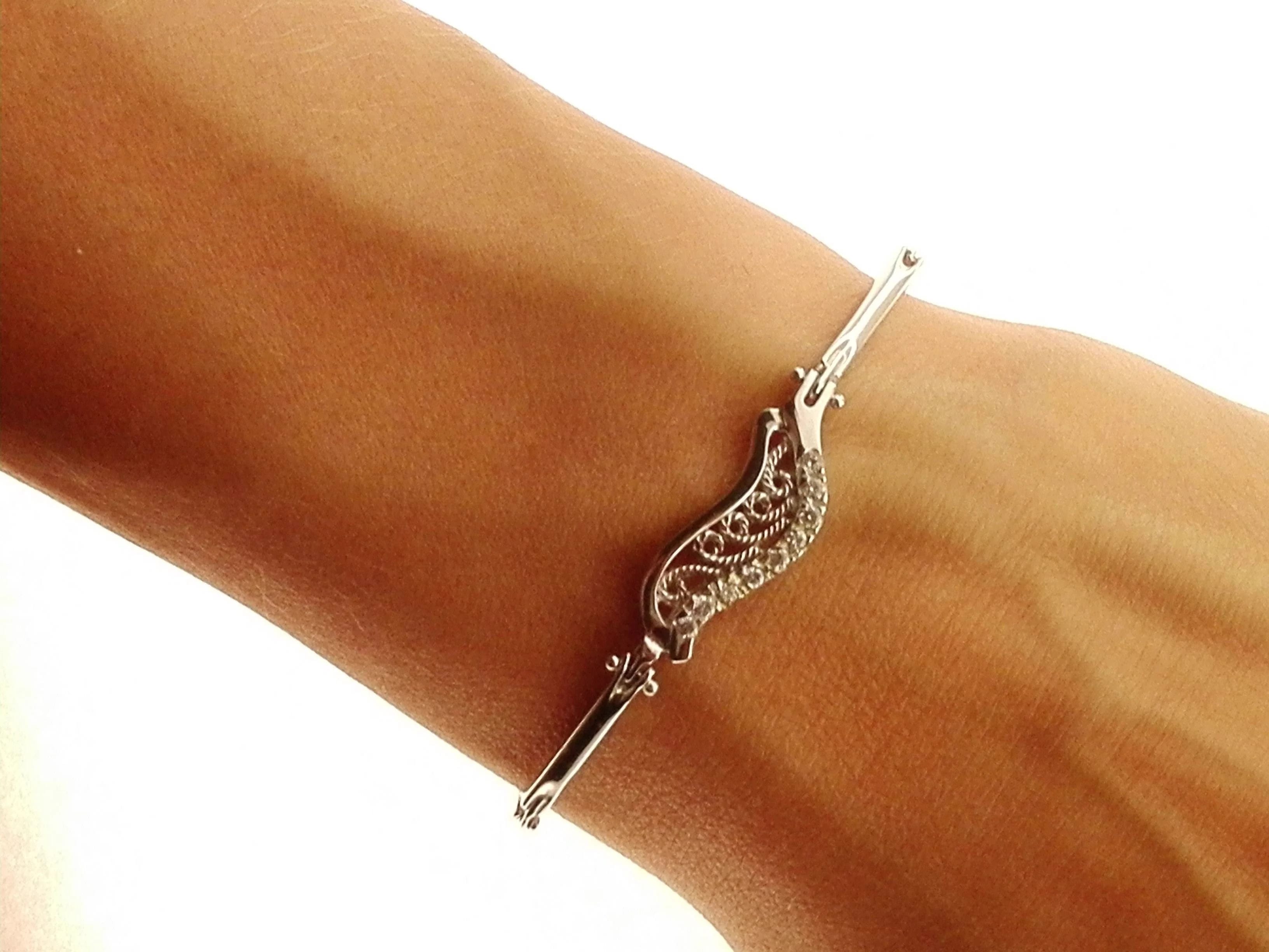 Bracciale Braccialetto Donna Tennis Oro Bianco 18 Kt Carati Ct 750 Gr 5,30