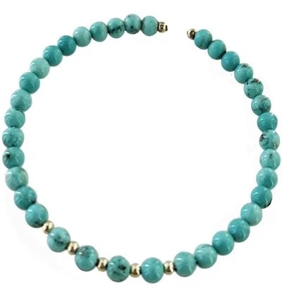 Bracciale Braccialetto Donna Turchese Semirigido Oro Giallo 18 Kt Carati Ct 750 - immagine 5