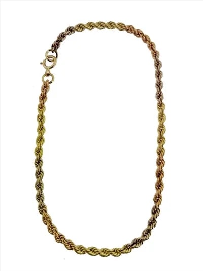 Bracciale Braccialetto Fune Funetta Donna Oro Giallo Bianco 18 Kt Carati Ct 750