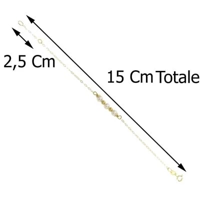 Bracciale Braccialetto Perle Bimba Bambina Oro Giallo 18 Kt Carati Ct 750 1,0Gr - immagine 3