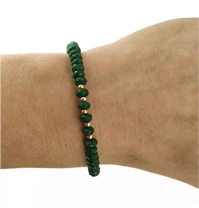 Bracciale Braccialetto Smeraldi Donna Semirigido Oro Giallo 18 Kt Carati Ct 750 - immagine 2