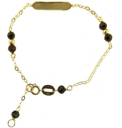 Bracciale Braccialetto Targa Bimbo Bambina Oro Giallo 18 Kt Carati Ct 750 1,05Gr