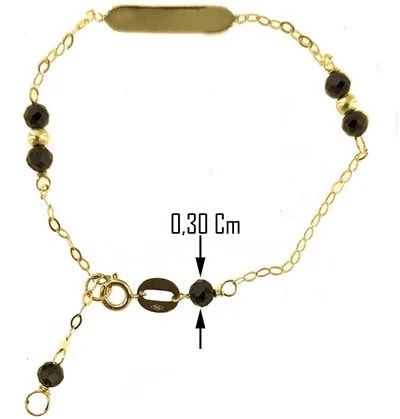 Bracciale Braccialetto Targa Bimbo Bambina Oro Giallo 18 Kt Carati Ct 750 1,05Gr - immagine 4