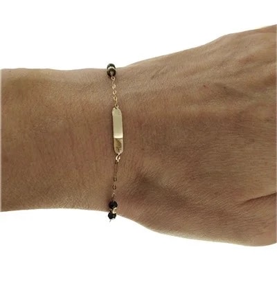 Bracciale Braccialetto Targa Bimbo Bambina Oro Giallo 18 Kt Carati Ct 750 1,05Gr - immagine 2