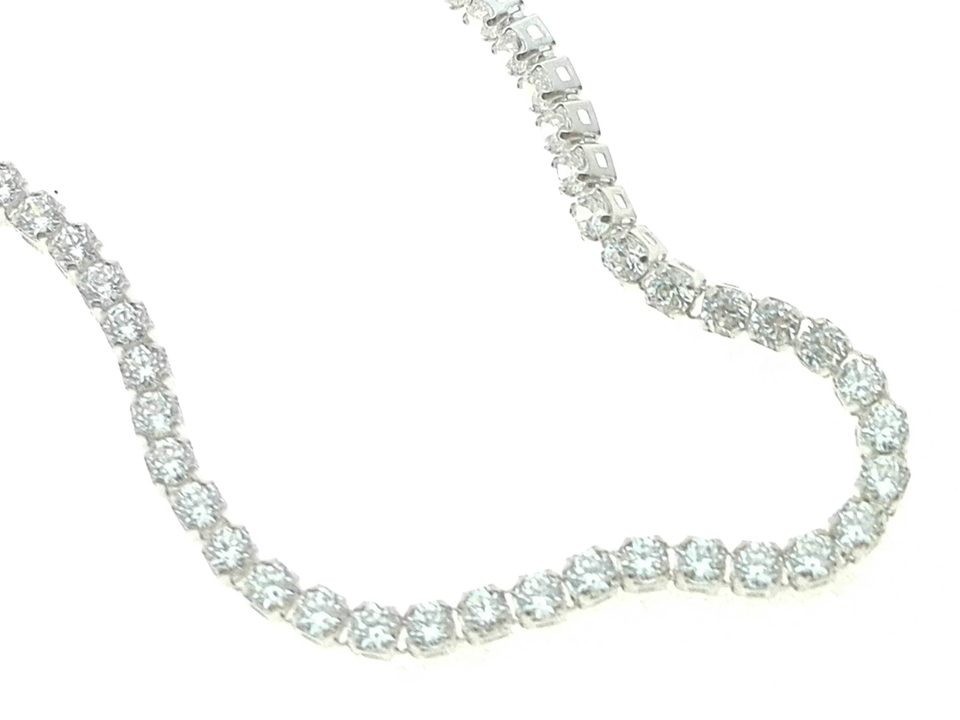 Bracciale Braccialetto Tennis Zirconi Oro Bianco 18 Kt Carati 750 Gr2,40 - immagine 4