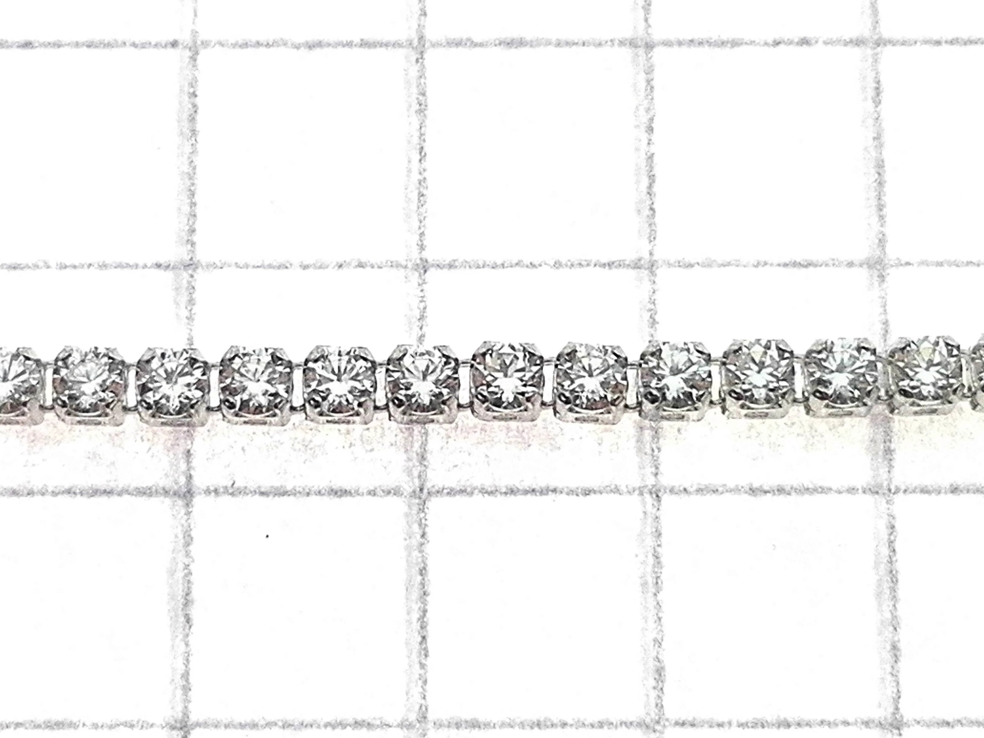 Bracciale Braccialetto Tennis Zirconi Oro Bianco 18 Kt Carati 750 Gr2,40 - immagine 3