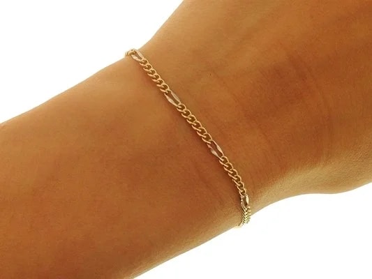 Bracciale Braccialetto Uomo Donna Oro Giallo Bianco 18 Kt Carati Ct 750 2,60 Gr - immagine 2