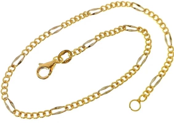 Bracciale Braccialetto Uomo Donna Oro Giallo Bianco 18 Kt Carati Ct 750 2,60 Gr