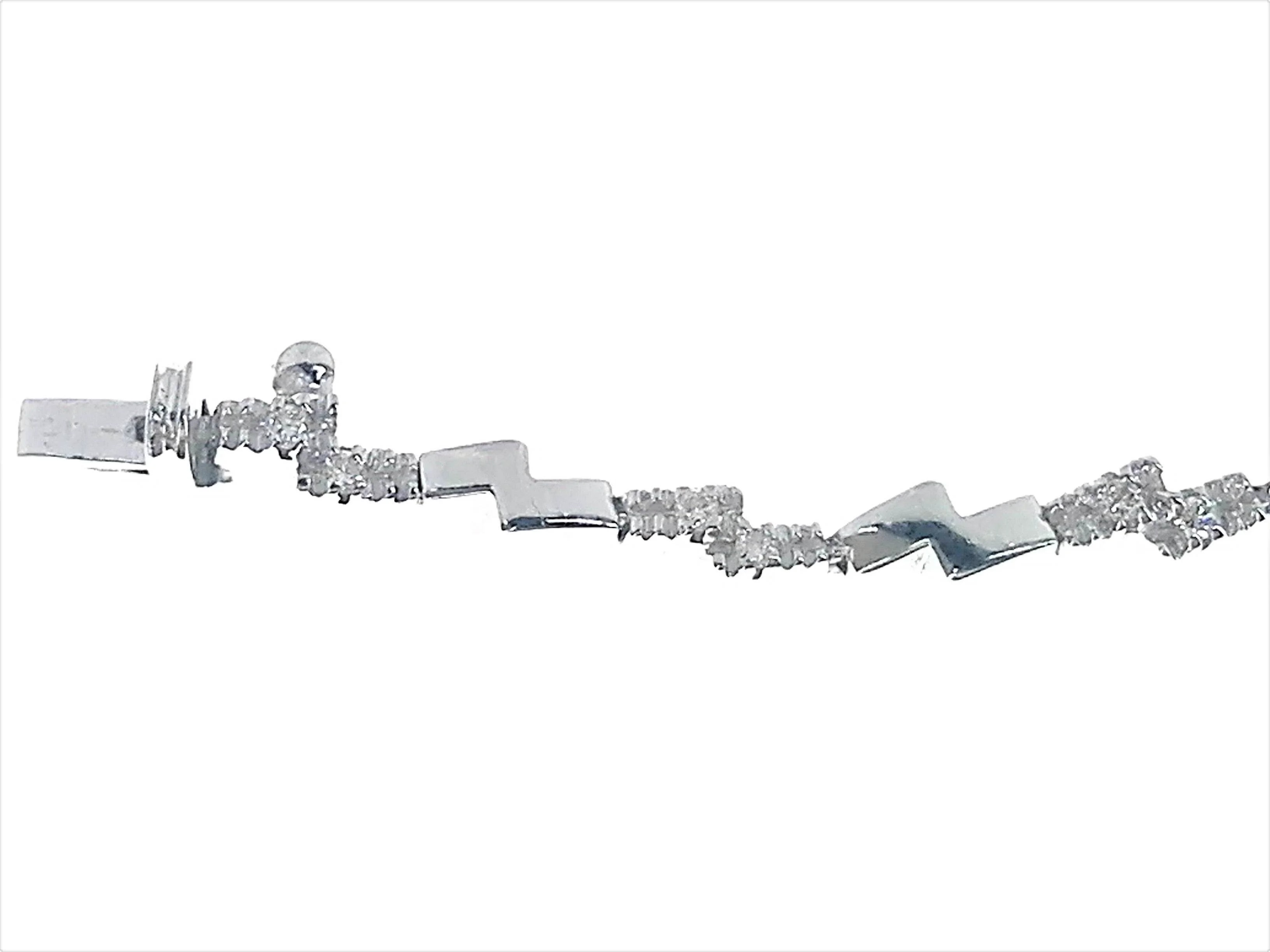 Bracciale Diamanti Donna Tennis Oro Bianco 18 kt Carati 750 7,8 Gr 0,24 Ct - immagine 3
