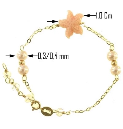 Bracciale Perle 15 Cm Bimba Bambina Oro Giallo 18 kt Carati Ct 750 1,25 Gr - immagine 4