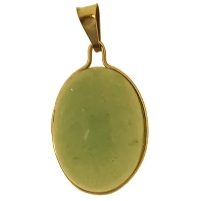 Ciondolo Pendente Agata Verde Donna Oro Giallo 18 Kt Carati Ct 750 3,0 Gr