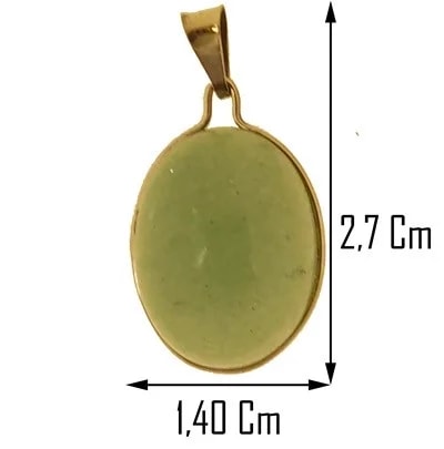 Ciondolo Pendente Agata Verde Donna Oro Giallo 18 Kt Carati Ct 750 3,0 Gr - immagine 2