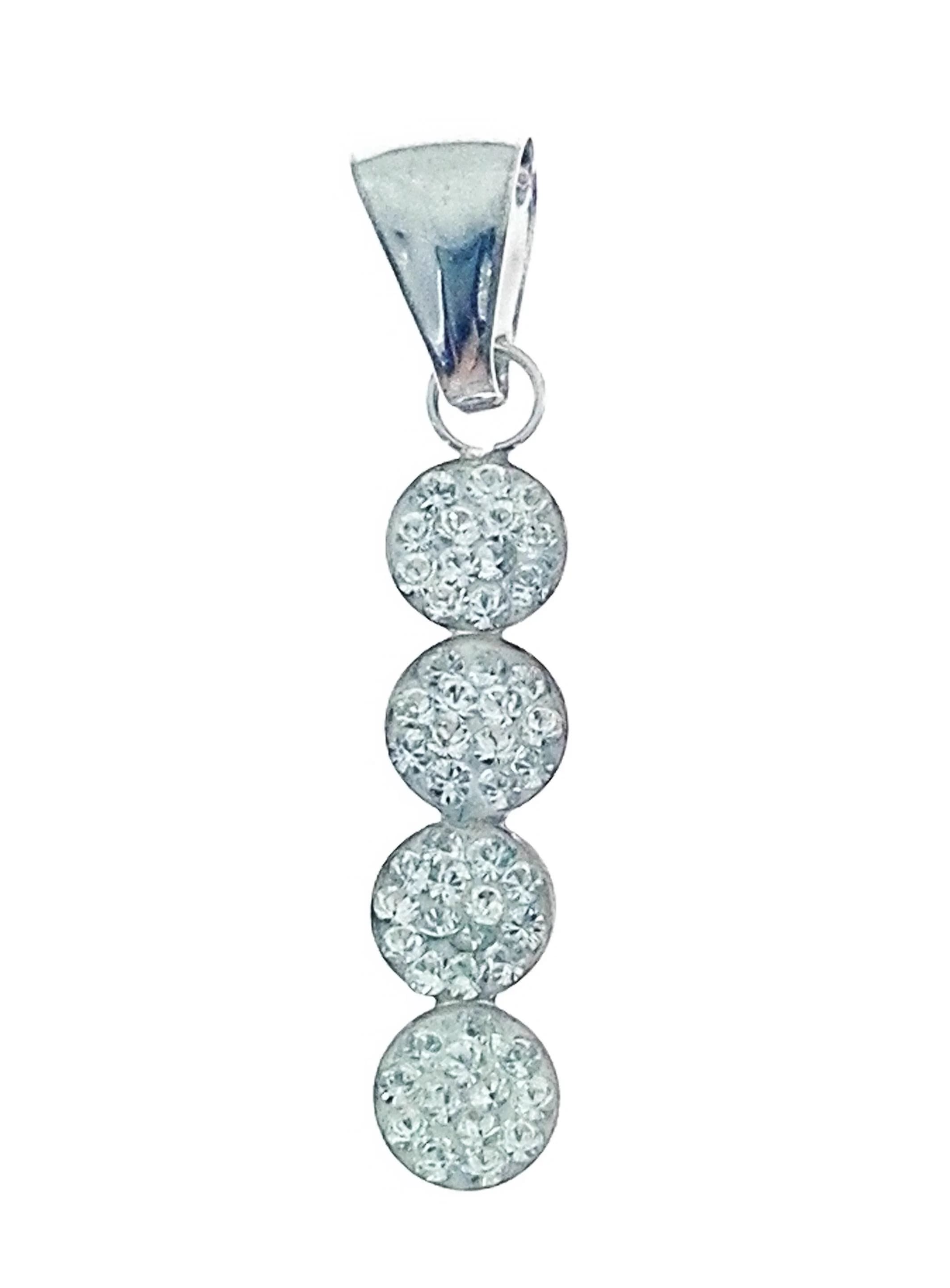 Ciondolo Pendente Baguette Donna Ragazza Oro Bianco 18 Kt Carati Ct 750 0,45 Gr