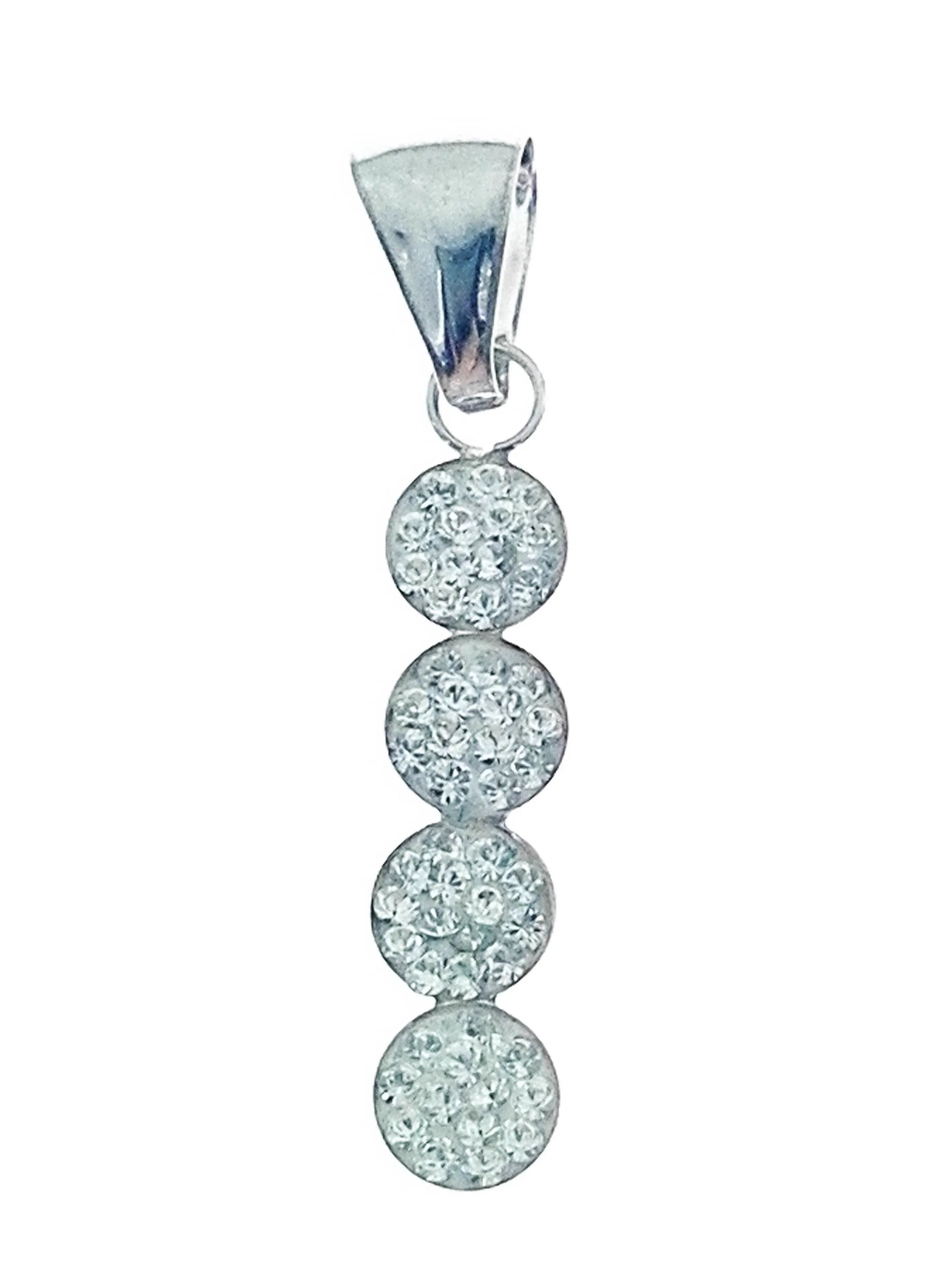 Ciondolo Pendente Baguette Donna Ragazza Oro Bianco 18 Kt Carati Ct 750 0,45 Gr