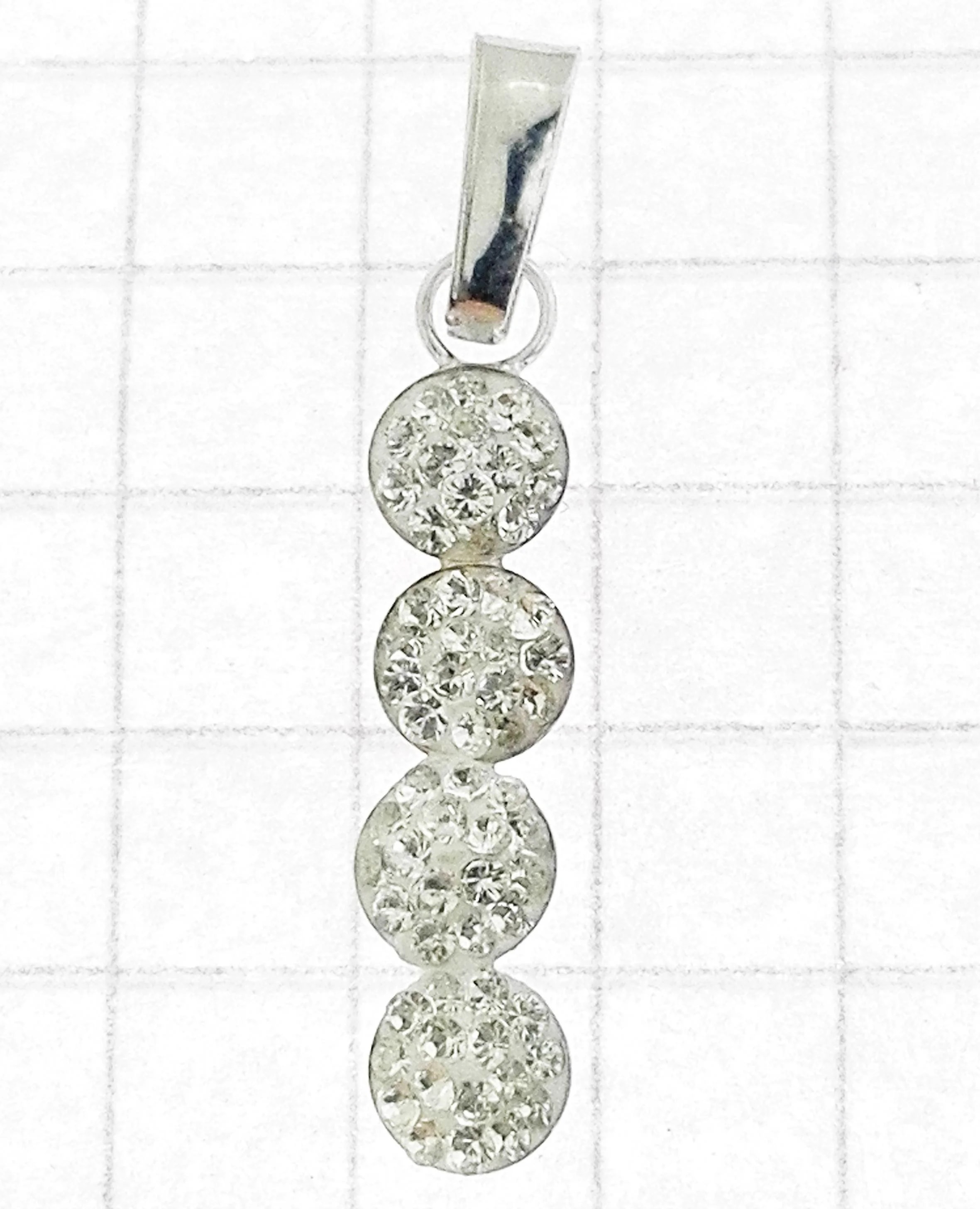 Ciondolo Pendente Baguette Donna Ragazza Oro Bianco 18 Kt Carati Ct 750 0,45 Gr - immagine 2