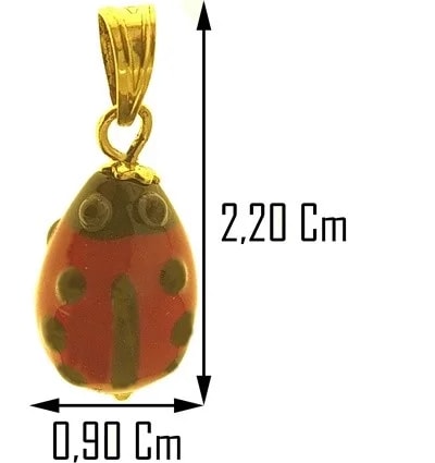 Ciondolo Pendente Bimba Bambino Oro Giallo 18 KT Carati Ct 750 1,30 Gr Coccinella - immagine 2