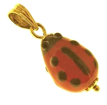 Ciondolo Pendente Bimba Bambino Oro Giallo 18 KT Carati Ct 750 1,30 Gr Coccinella - immagine 4