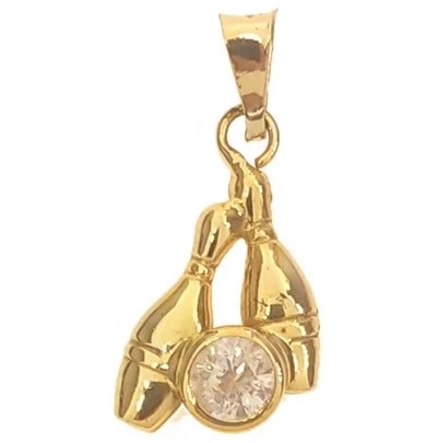 Ciondolo Pendente Bowling Donna Oro Giallo 18 Kt Carati 750 1,50 Gr