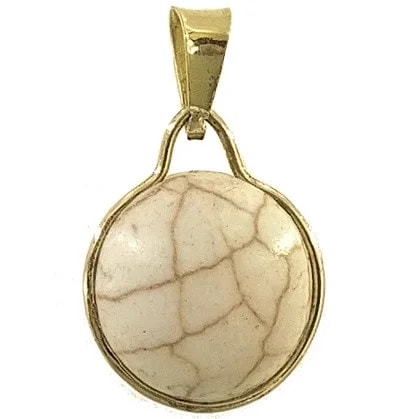 Ciondolo Pendente Cabochon Donna Oro Giallo 18 Kt Carati Ct 750 1,15 Gr