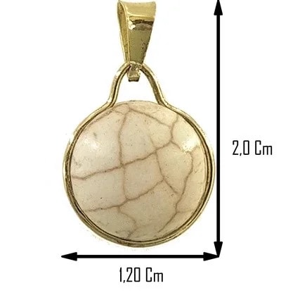 Ciondolo Pendente Cabochon Donna Oro Giallo 18 Kt Carati Ct 750 1,15 Gr - immagine 2