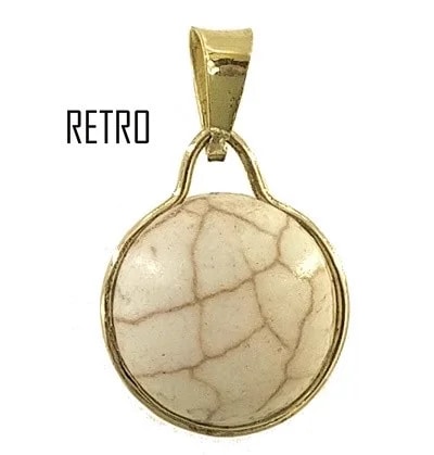 Ciondolo Pendente Cabochon Donna Oro Giallo 18 Kt Carati Ct 750 1,15 Gr - immagine 3
