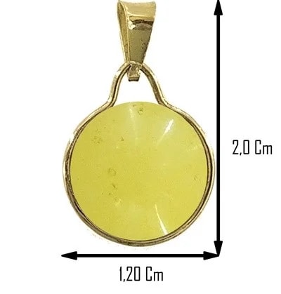 Ciondolo Pendente Cabochon Donna Oro Giallo 18 Kt Carati Ct 750 1,40 Gr - immagine 2