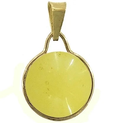 Ciondolo Pendente Cabochon Donna Oro Giallo 18 Kt Carati Ct 750 1,40 Gr