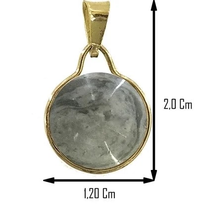 Ciondolo Pendente Cabochon Donna Oro Giallo 18 Kt Carati Ct 750 1,50 Gr - immagine 2