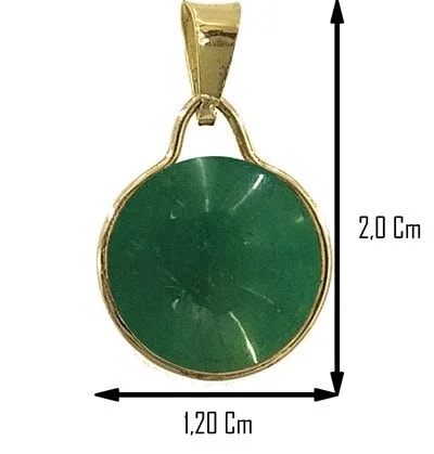 Ciondolo Pendente Cabochon Donna Oro Giallo 18 Kt Carati Ct 750 1,40 Gr - immagine 2