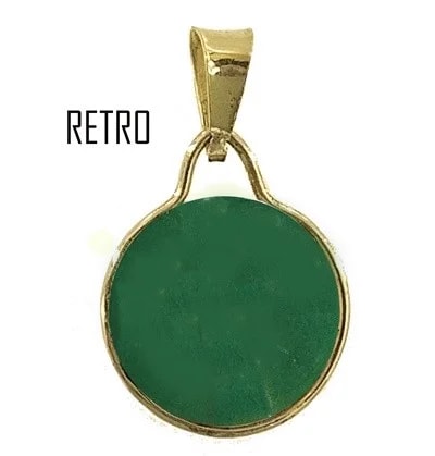 Ciondolo Pendente Cabochon Donna Oro Giallo 18 Kt Carati Ct 750 1,40 Gr - immagine 3